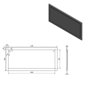 Sapho TREOS zrcadlo v rámu 110x50cm, dub Polar TS100-1010