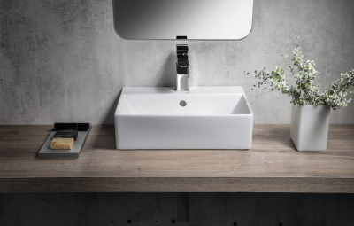 GSI KUBE X keramické umyvadlo 45x35cm, broušená spodní hrana, bílá ExtraGlaze 94859111