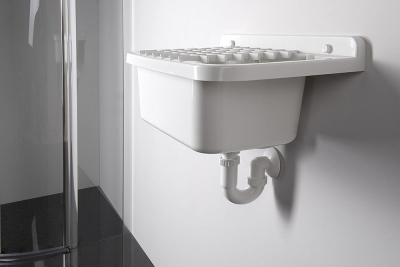 Aqualine Závěsná výlevka s odkládací plochou 50x34cm, plast, bílá PI5050