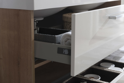 Mereo Bino, koupelnová skříňka s umyvadlem z litého mramoru 81 cm, bílá CN661M