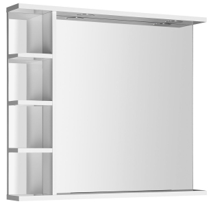 Aqualine KORIN zrcadlo s LED osvětlením a policemi 80x70x12cm KO350