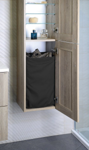 Sapho Prádelní koš do skříně 310x500x230mm, suchý zip, černá UPK350B