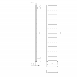 Sapho METRO LIGHT otopné těleso 300x1500 mm, bílá IR446T