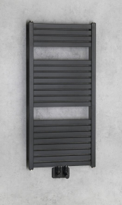 Aqualine TONDI otopné těleso rovné 450x970 mm, středové připojení, černá mat DT456T