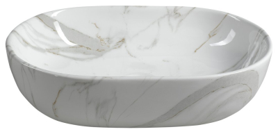 Sapho DALMA keramické umyvadlo na desku, 59x42 cm, carrara MM417