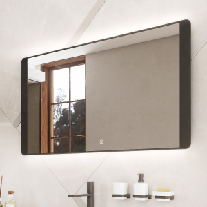 Nimco OBDELNÍKOVÁ - OBLÉ ROHY Černé LED zrcadlo 800x600 s dotykovým senzorem ZPC 42003V-90