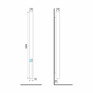 Sapho CUBIQ otopné těleso 100x1800mm, bílá mat LQ284