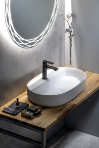 Isvea INFINITY OVAL keramické umyvadlo na desku, 60x40cm, bílá mat 10NF65060-2L