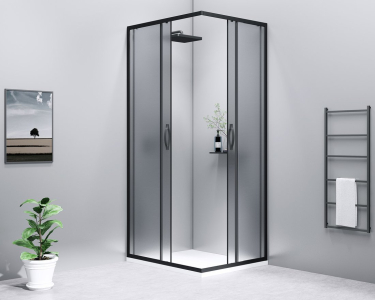 Gelco SIGMA SIMPLY BLACK obdélníkový sprchový kout 1000x900 mm, L/P varianta, rohový vstup, sklo Brick GS2410B-03