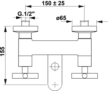 Sapho AXIA nástěnná vanová baterie, chrom 581