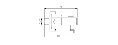 Sapho Rohový ventil s matkou, 1/2"x 3/8", zlato 2020ZL
