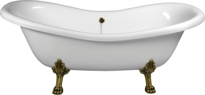 Polysan CHARLESTON volně stojící vana 188x83x69cm, nohy bronz, bílá 38132