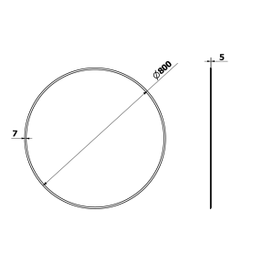 Sapho RENGAS kulaté zrcadlo s fazetou ø 80cm, CU free RG080