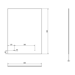 Aqualine Zrcadlo s otvory pro polici 60x80cm, včetně závěsů 22430