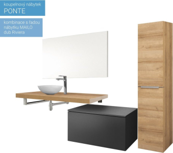 Mereo Ponte, koupelnová skříňka 70 cm, Multidecor, White Loft Pine CN291WLP1