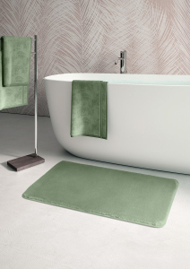 Gedy FUZZY koupelnová předložka, 50x80cm, 100% polyester, protiskluz, zelená 96FY508007