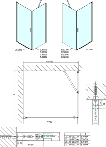 Polysan ZOOM obdélníkový sprchový kout 800x1000mm L/P varianta ZL1280ZL3210
