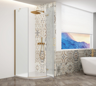 Gelco TRINITY GOLD MATT čtvrtkruhový sprchový kout 900x900mm, matné sklo, pravé GT6590MR-G