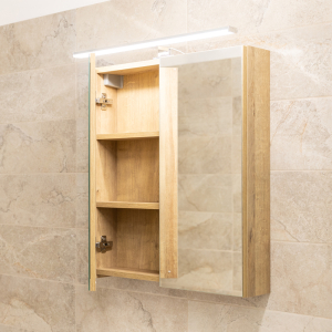 Mereo Aira, Mailo, Opto, Vigo koupelnová galerka 60 cm, zrcadlová skříňka, dub Riviera CN715GR