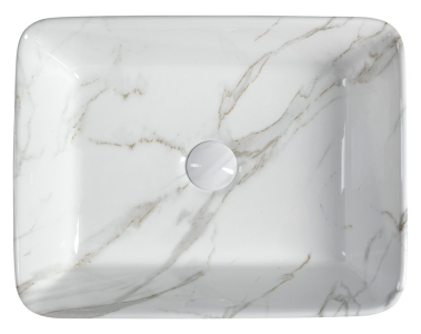 Sapho DALMA keramické umyvadlo na desku, 48x38 cm, carrara MM517