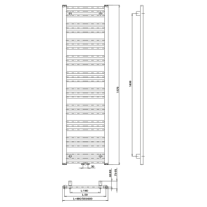 Bruckner ALBRECHT otopné těleso 500x1570mm, středové připojení, chrom 600.115.1