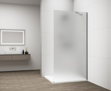 Polysan ESCA CHROME jednodílná sprchová zástěna k instalaci ke stěně, matné sklo, 1200 mm ES1112-01