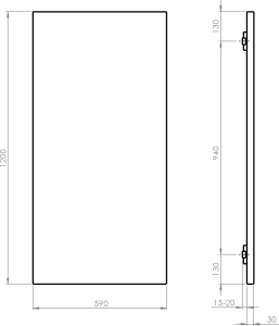 Sapho ENIS koupelnový sálavý topný panel 600W, IP44, 590x1200 mm, černá mat RH600B