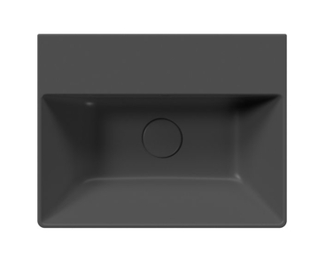 GSI KUBE X keramické umyvadlo 45x35cm, bez otvoru, černá mat 9485026
