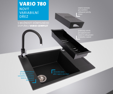 Granitový dřez Sinks VARIO 780 Sahara+Vitalia GR VA50VIGR50