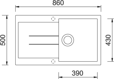 Granitový dřez Sinks AMANDA 860 NANO Nanoblack TLAM860500N6