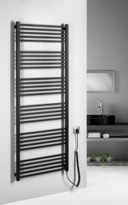 Sapho METRO-E elektrické otopné těleso rovné 600x1620 mm, 800 W, černá mat ME616B