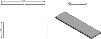 Sapho AVICE deska pod umyvadlo 190x50cm, tl.5cm, dub Rover AV194