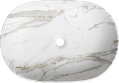 Sapho CALEO keramické umyvadlo na desku, 60x42cm, bianco carrara CA590BC