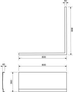 Polysan VISLA panel rohový, 80x80x36cm, pravý 30348