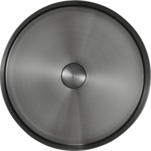 Sapho AURUM nerezové umyvadlo na desku, průměr 38cm, včetně výpusti, gun metal AU101
