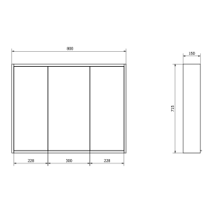 Sapho BATU galerka 80x71x15cm, 2x LED osvětlení, bílá 1141131