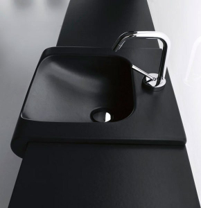 Kerasan INKA odkladná keramická deska 12x35, 5cm, černá mat 341531