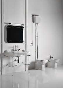 Kerasan WALDORF konstrukce pro umyvadlo 80cm se skleněnou poličkou, chrom 9197K1