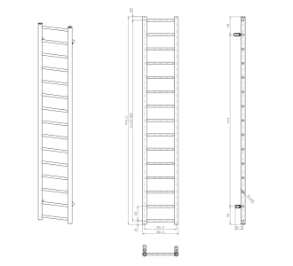 Sapho DINA otopné těleso 300x1740 mm, černá mat IR376B