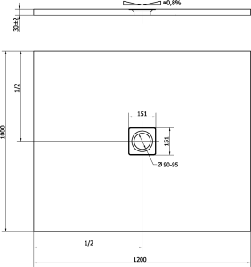 Polysan FLEXIA vanička z litého mramoru s možností úpravy rozměru, 120x100cm, bílá mat 71563MAT
