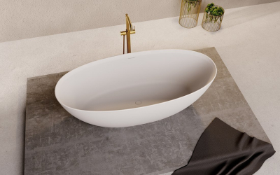Polysan NOYA volně stojící vana, solid surface, 170x76x56cm, bílá mat 92330