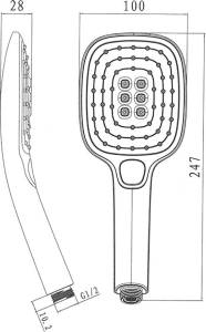 Mereo Viana sprchová baterie s talířovou hranatou sprchou, bílá CBE60104SJ