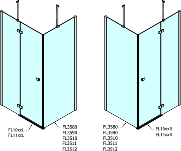 Polysan FORTIS LINE sprchové dveře 800mm, čiré sklo, levé FL1080L