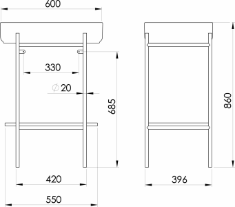 Sapho PUNO podstavec s umyvadlem 600x860x396mm, černá SKA590-2-01