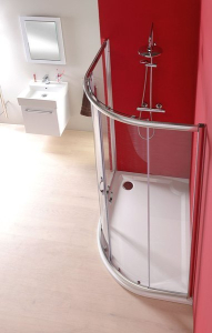 Gelco RIVA sprchová vanička z litého mramoru, čtvrtkruh 120x90cm, levá, bílá GR12090L