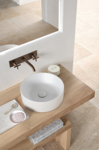 GSI KUBE X keramické umyvadlo na desku, průměr 40cm, bílá mat 942609