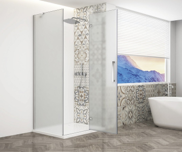 Gelco TRINITY CHROME čtvercový sprchový kout 900x900mm, matné sklo, pravé GT5690-90MR-CH