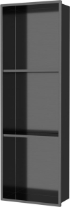 Sapho DENBO zapuštěná police do obkladu, 270x810mm, nerez, gun metal 1301-27B
