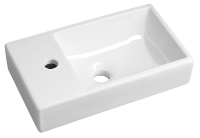 Sapho MINOS keramické umývátko, 45x26cm, baterie vlevo, bílá 4757
