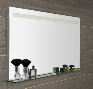 Sapho BRETO zrcadlo s LED osvětlením a policí 120x60, 8cm BT120